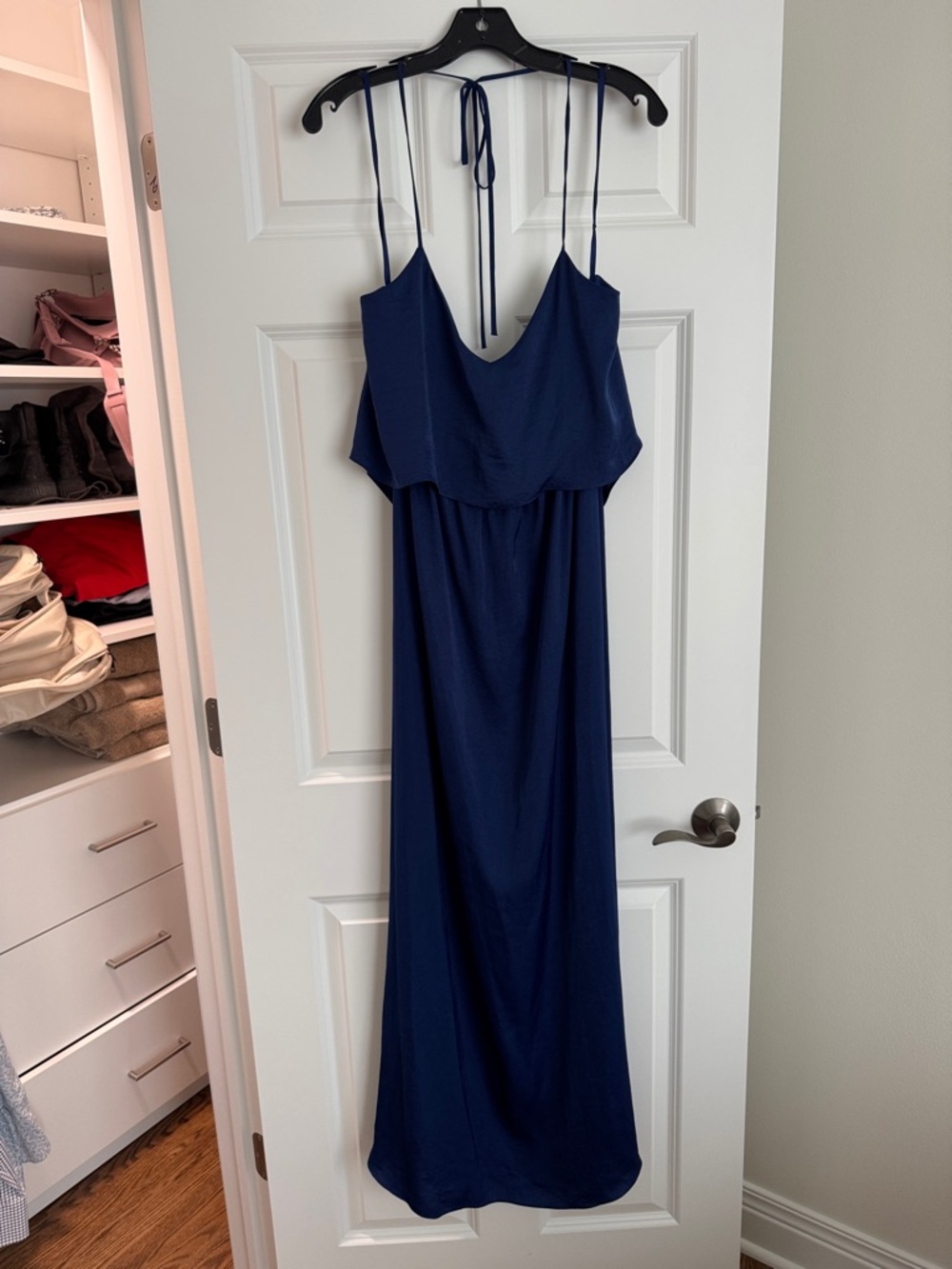 BCBGMaxAzria Navy Spaghetti-Strap Maxi Dress